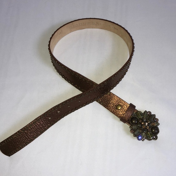 Leatherock leather jewel buckle belt size S/32 - Picture 7 of 8